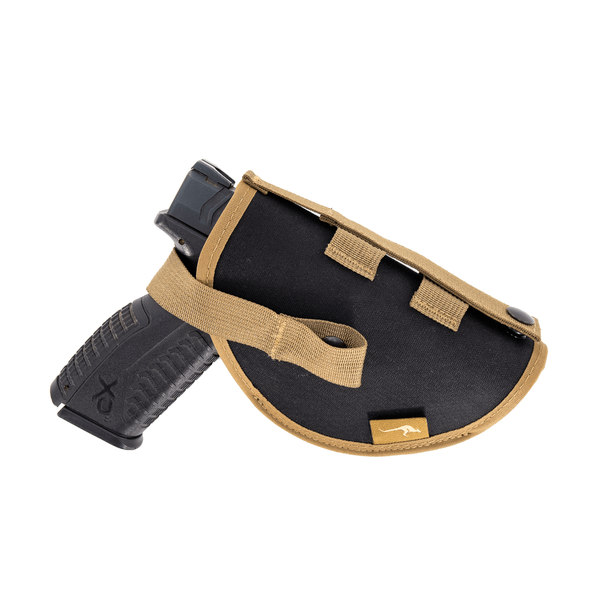 Black/Tan Bottom Mount Holster